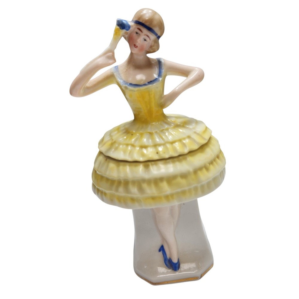 VTG Sitzendorf Germany Porcelain Dancing Girl Figurine 5659 Art Deco Flapper ***